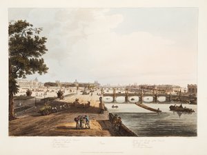 Place et pont de la Concorde; Le Garde Meuble; Les Tuileries; Le Pont Réunion, illustration de 