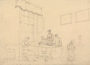 Une chambre à Great Grove House, Kensington, le séminaire de Mme Bavizzetti - John Claude Nattes