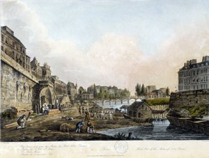 Paris : Vue du Pont Notre-Dame - dans « Paris vu par J.C. Mats », éd. Miller, Londres - John Claude Nattes