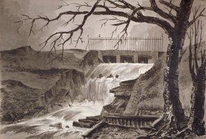 Vue de la sortie de la Serpentine, Hyde Park, Londres, 1818 - John Claude Nattes