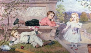 Les Enfants Farrer, Gaspard, Henry et Cecilia dans les jardins d