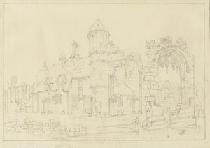 Prieuré de Dudley : dessin au crayon - John Coney