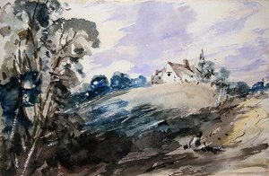 Un cottage sur une haute berge - John Constable