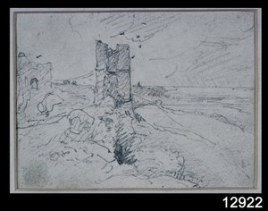 Cottages sur une haute berge - John Constable