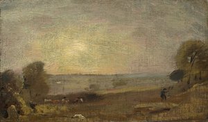Dedham Vale depuis la route vers East Bergholt : Coucher de soleil, 1810 - John Constable