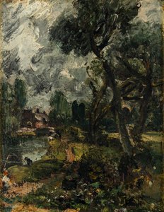 Moulin de Flatford depuis le pont, c.1814-17 - John Constable