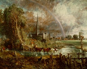 Cathédrale de Salisbury depuis les prés, 1831