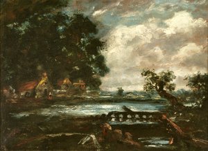 Étude pour Le cheval bondissant (vue sur la Stour) (huile sur toile) - John Constable