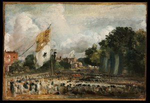 La célébration à East Bergholt de la paix de 1814 conclue à Paris entre la France et les puissances alliées - John Constable