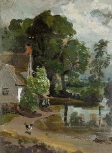 Maison de Willy Lott, près du moulin de Flatford, c.1811 (huile sur papier) - John Constable