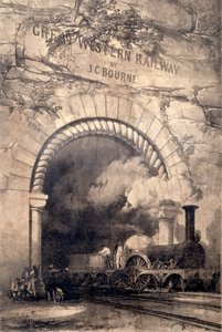 Locomotive Acheron 2-2-2 émergeant d