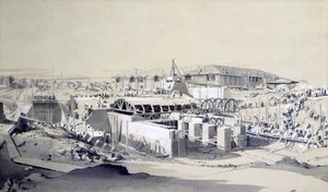 Construction de la maison de la machine stationnaire, Camden Town, 26 avril 1837