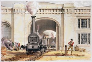 Entrée de la maison des locomotives, Camden Town, Londres - John Cooke Bourne