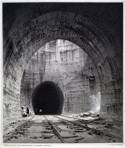 Grand puits de ventilation, tunnel de Kilsby, Northamptonshire, 1838 - John Cooke Bourne