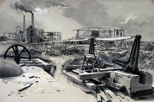 Pompes, puits de ventilation, tunnel de Kilsby, Northamptonshire, 15 juillet 1837 - John Cooke Bourne