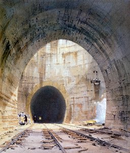Puits de ventilation dans le tunnel de Kilsby, Northamptonshire, chemin de fer de Londres et Birmingham