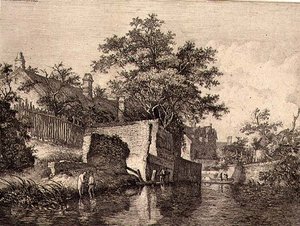Façade des nouveaux moulins, pub. par J. & W. Freeman en 1821