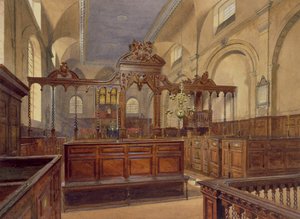 All Hallows The Great, Thames Street, intérieur, 1884