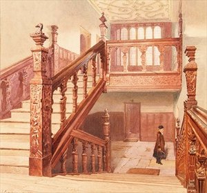 Charterhouse : le Grand Escalier, mai 1885 - John Crowther