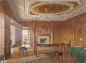 Vue intérieure de la salle de chêne, New River Head, Finsbury, Londres - John Crowther