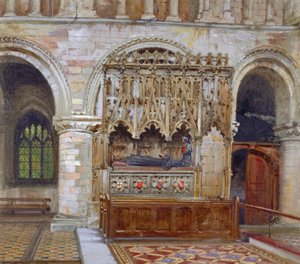 Tombe de Rahere, prieuré de St Bartholomew, Londres, 1880