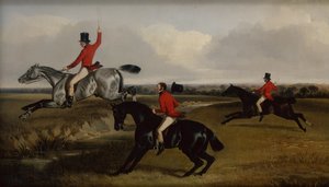 Trois chasseurs traversant un ruisseau - John Dalby