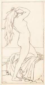 Nu debout se liant les cheveux - John Dawson Watson