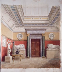 La Galerie des sculptures, extrémité nord, vers 1870 - John Dibblee Crace