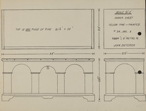 Coffre de dot allemand de Pennsylvanie - John Dieterich