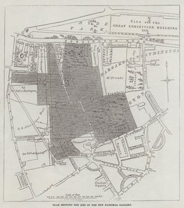 Plan montrant le site de la nouvelle galerie nationale - John Dower