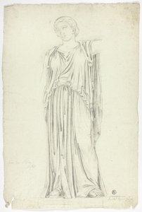 Statue Antique de Femme Drapée Debout - John Downman