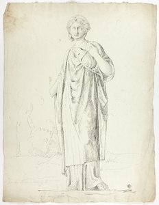 Statue antique de femme drapée debout