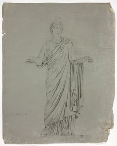 Statue antique de déesse debout avec les bras tendus - John Downman