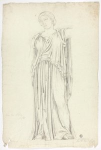Statue Antique de Femme Drapée Debout