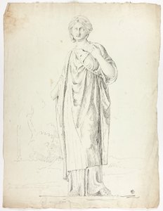 Statue antique de femme drapée debout
