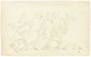 Ancien bas-relief avec bataille des Amazones