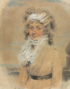 Jeune femme avec un nœud blanc sur la tête - John Downman