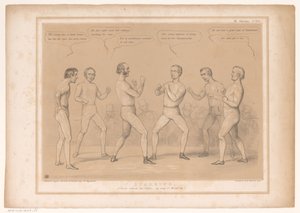 Caricature avec Lord Bentinck et Lord Lyndhurst dans un match de boxe - John Doyle