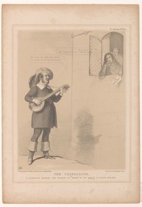 Caricature de Sir Robert Inglis en troubadour (The troubadour, or A flirtation between the chivalry of Oxford & the beauty of young England) (HB Sketches) - John Doyle