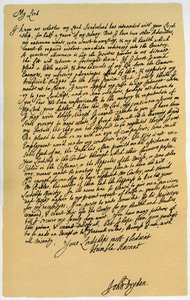Lettre de John Dryden à Laurence Hyde, vers 1682-1683 - John Dryden