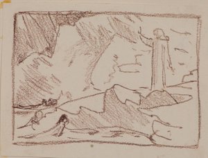 Columba bénissant des sirènes (crayon) - John Duncan