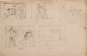 Sans Titre [Cinq croquis de figures] - John Duncan