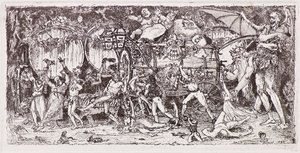 Tonneau de vin tiré par quatre tigres - John Duncan