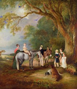 Mlle Catherine Herrick avec ses nièces et neveux, les cinq enfants aînés du révérend et de Mme Henry Palmer, 1827 - John E. Ferneley