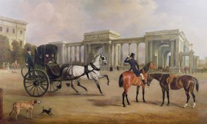 M. Massey Stanley avec cabriolet et hacks à Hyde Park Corner, 1833 - John E. Ferneley