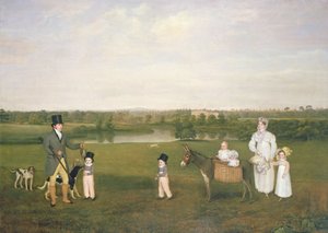 William Hetton Cooke avec sa femme et ses enfants à Worleston Rookery, Chester - John E. Ferneley