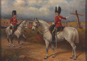 Deux officiers montés des 2e Dragons (Royal Scots Greys) - John Edward Chapman Mathews