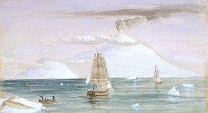 Île Beaufort et Mont Erebus. Découvert le 28 janvier 1841 - John Edward Davis
