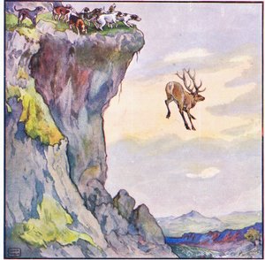Le cerf plongea dans l