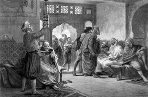 Un salon de coiffure à Tunis, 1875